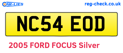 NC54EOD are the vehicle registration plates.