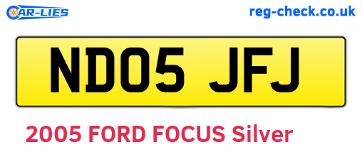 ND05JFJ are the vehicle registration plates.