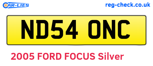 ND54ONC are the vehicle registration plates.