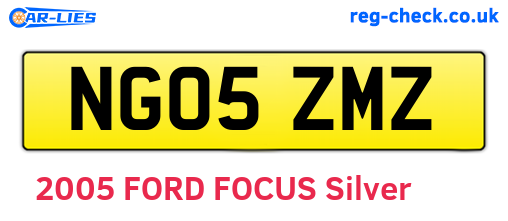 NG05ZMZ are the vehicle registration plates.