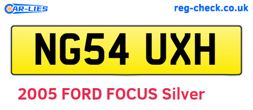 NG54UXH are the vehicle registration plates.