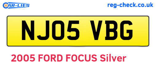 NJ05VBG are the vehicle registration plates.