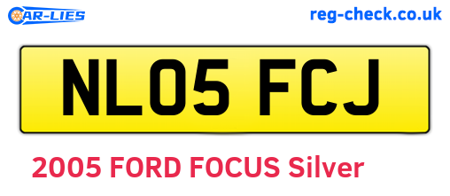 NL05FCJ are the vehicle registration plates.
