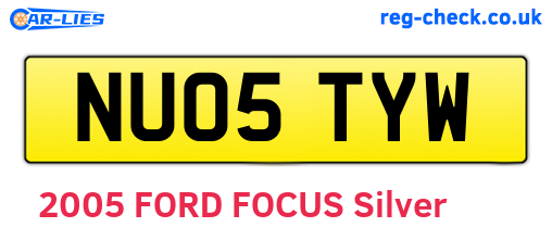 NU05TYW are the vehicle registration plates.