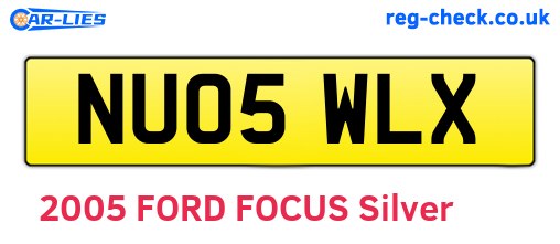 NU05WLX are the vehicle registration plates.