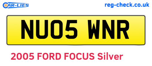NU05WNR are the vehicle registration plates.