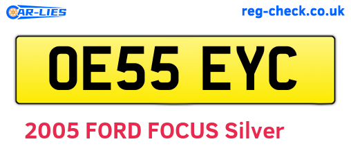 OE55EYC are the vehicle registration plates.