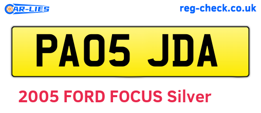 PA05JDA are the vehicle registration plates.