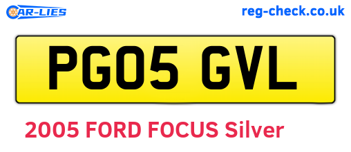 PG05GVL are the vehicle registration plates.