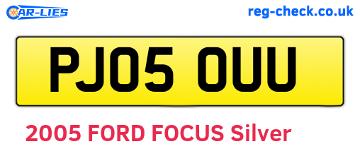 PJ05OUU are the vehicle registration plates.