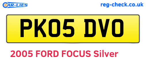 PK05DVO are the vehicle registration plates.