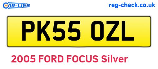 PK55OZL are the vehicle registration plates.