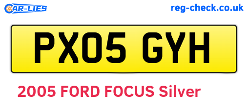 PX05GYH are the vehicle registration plates.