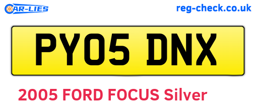 PY05DNX are the vehicle registration plates.