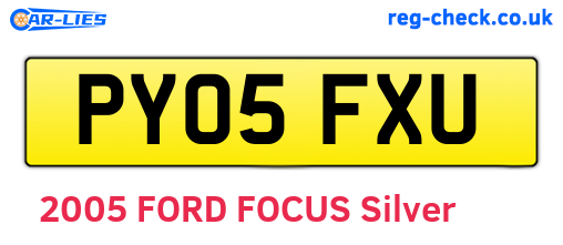 PY05FXU are the vehicle registration plates.