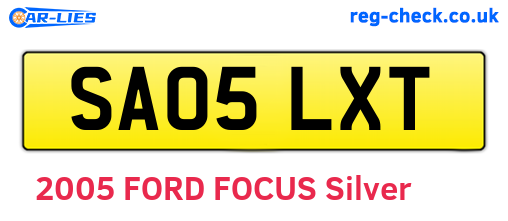 SA05LXT are the vehicle registration plates.