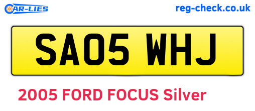 SA05WHJ are the vehicle registration plates.