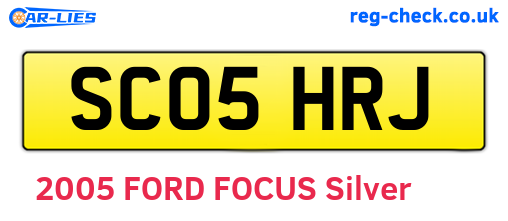 SC05HRJ are the vehicle registration plates.