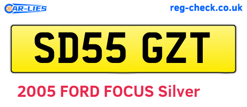 SD55GZT are the vehicle registration plates.