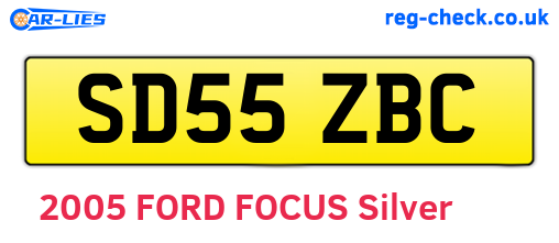 SD55ZBC are the vehicle registration plates.