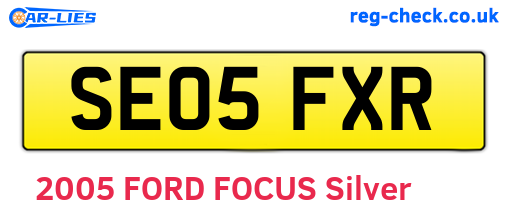 SE05FXR are the vehicle registration plates.