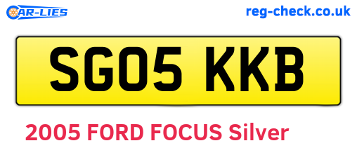 SG05KKB are the vehicle registration plates.