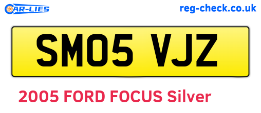 SM05VJZ are the vehicle registration plates.