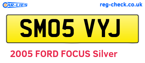 SM05VYJ are the vehicle registration plates.