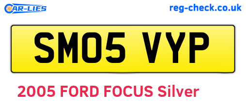 SM05VYP are the vehicle registration plates.