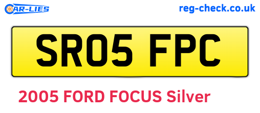 SR05FPC are the vehicle registration plates.