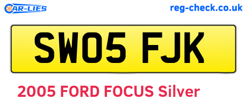 SW05FJK are the vehicle registration plates.