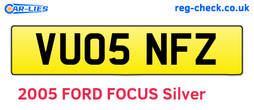 VU05NFZ are the vehicle registration plates.