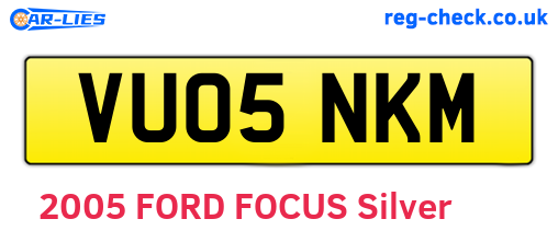 VU05NKM are the vehicle registration plates.