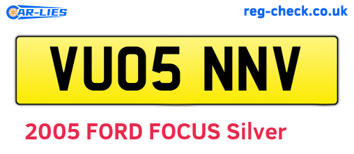 VU05NNV are the vehicle registration plates.