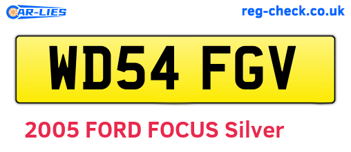 WD54FGV are the vehicle registration plates.