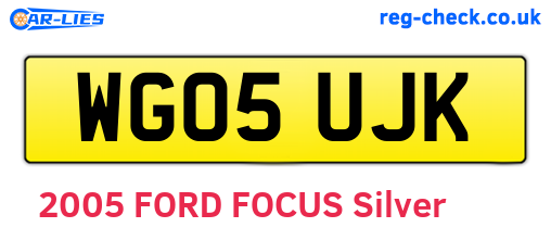 WG05UJK are the vehicle registration plates.