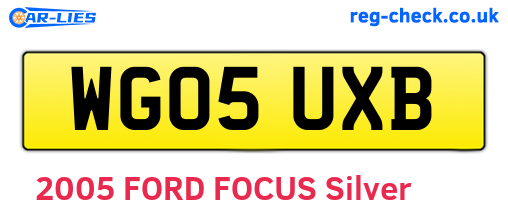 WG05UXB are the vehicle registration plates.