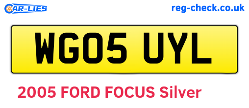 WG05UYL are the vehicle registration plates.