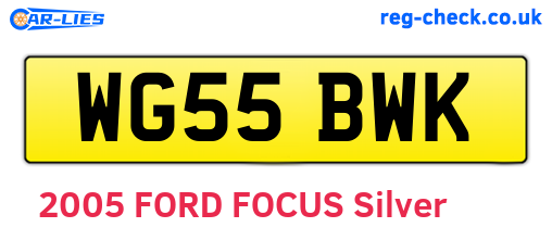 WG55BWK are the vehicle registration plates.
