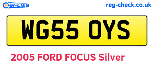 WG55OYS are the vehicle registration plates.