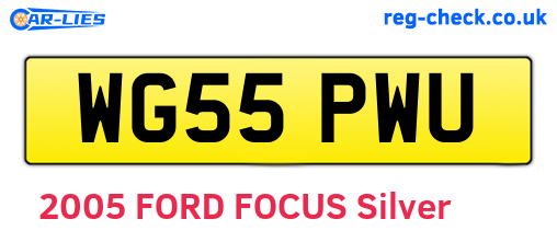 WG55PWU are the vehicle registration plates.