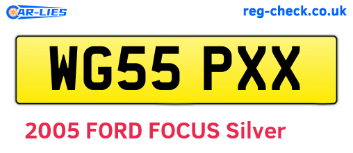 WG55PXX are the vehicle registration plates.