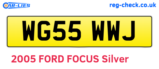 WG55WWJ are the vehicle registration plates.
