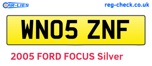WN05ZNF are the vehicle registration plates.
