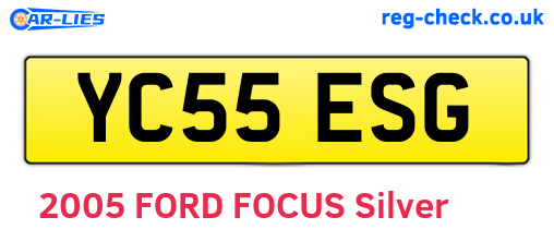 YC55ESG are the vehicle registration plates.