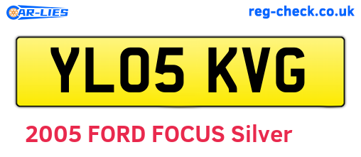 YL05KVG are the vehicle registration plates.