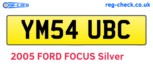 YM54UBC are the vehicle registration plates.