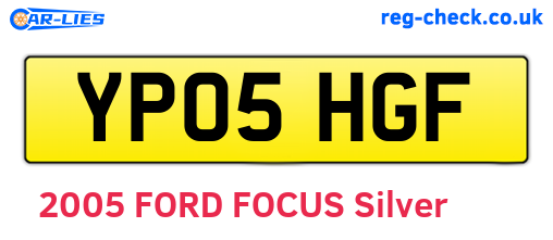 YP05HGF are the vehicle registration plates.