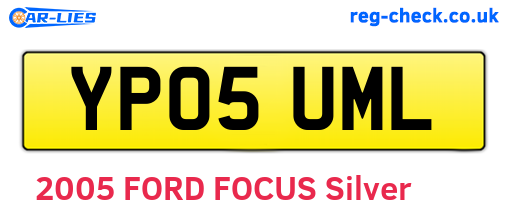 YP05UML are the vehicle registration plates.