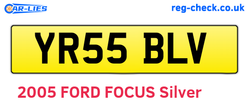 YR55BLV are the vehicle registration plates.